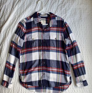 Flannel Shirt - Blue and White
